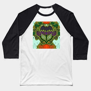 Spooky Ghosts Halloween Bat and Pumpkin Damask Baseball T-Shirt